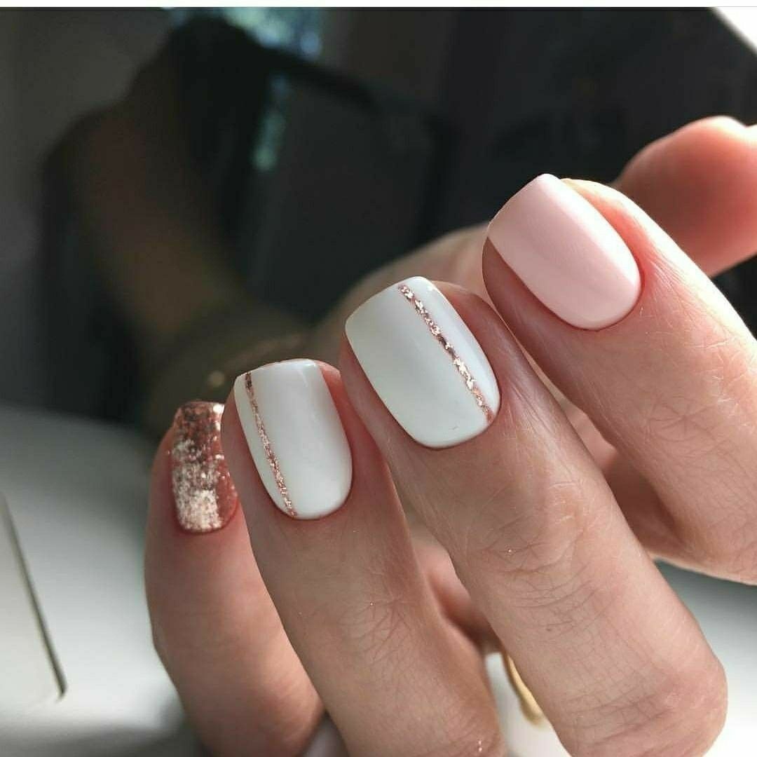 Contemporary rose gold manicure