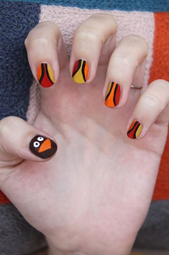 Graphic thanksgiving nail art