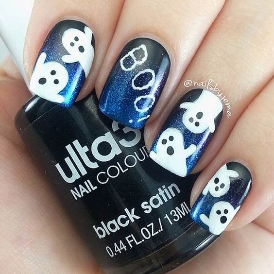 Boo Halloween Cute Nail Art Design