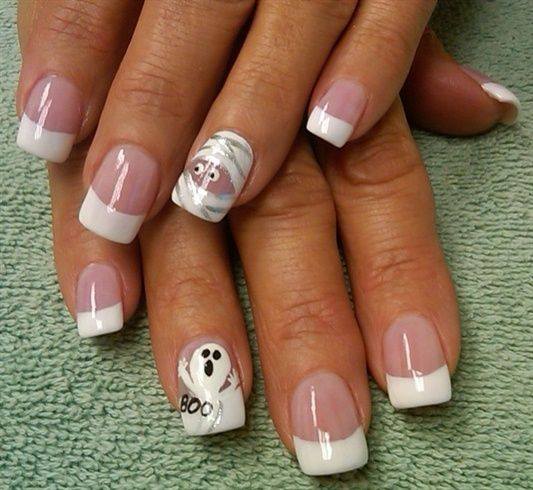 Rustic Boo And Mommy Nail Art Design DIY