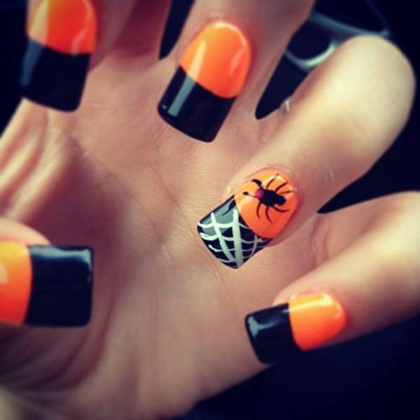 Spider Design Halloween Nail Art Ideas