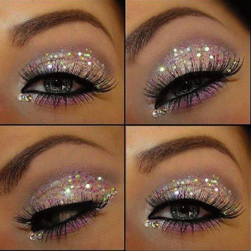 Light pink and white glitter lid