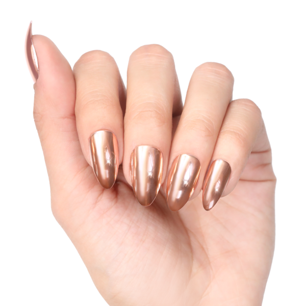 Rose gold stiletto nails