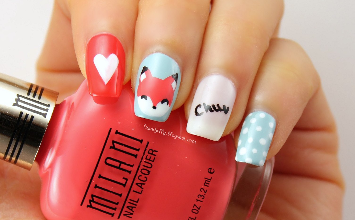 Foxy valentine nails