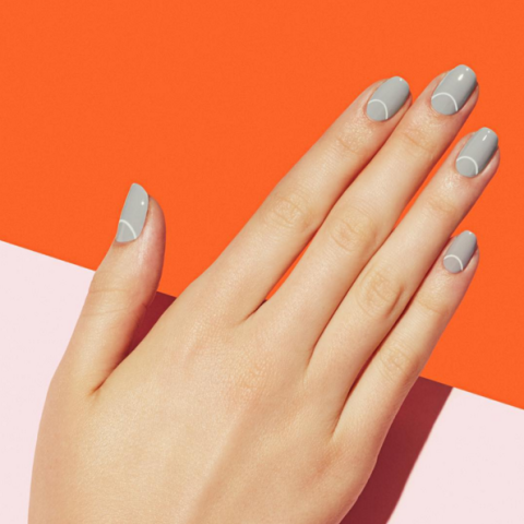 Gray paintbox nails