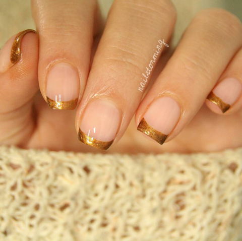 Gold french tips
