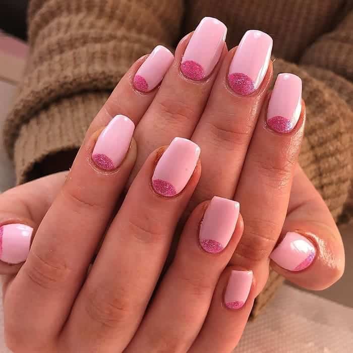 baby pink gel nails