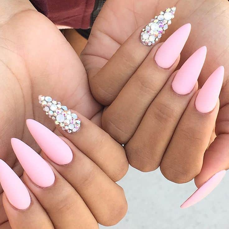 Baby Pink stiletto nails
