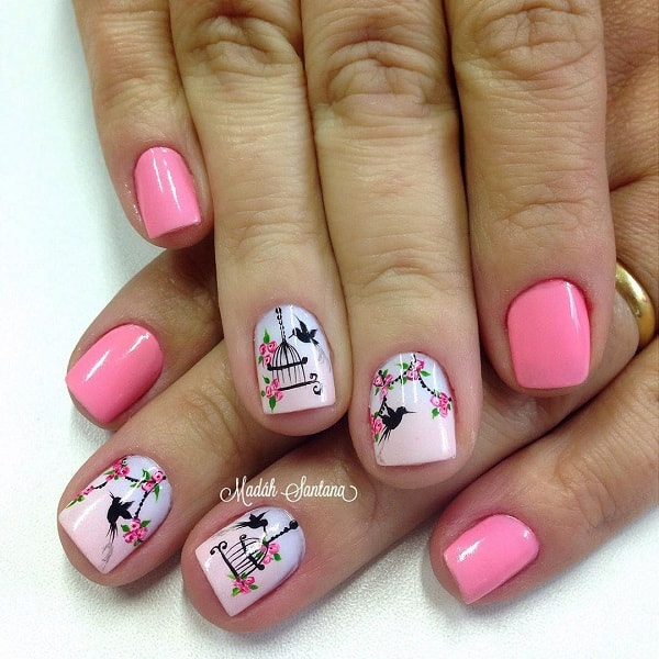 baby pink nail design idea