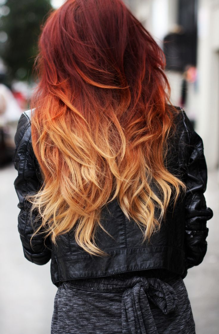 Fiery red balayage hairstyle