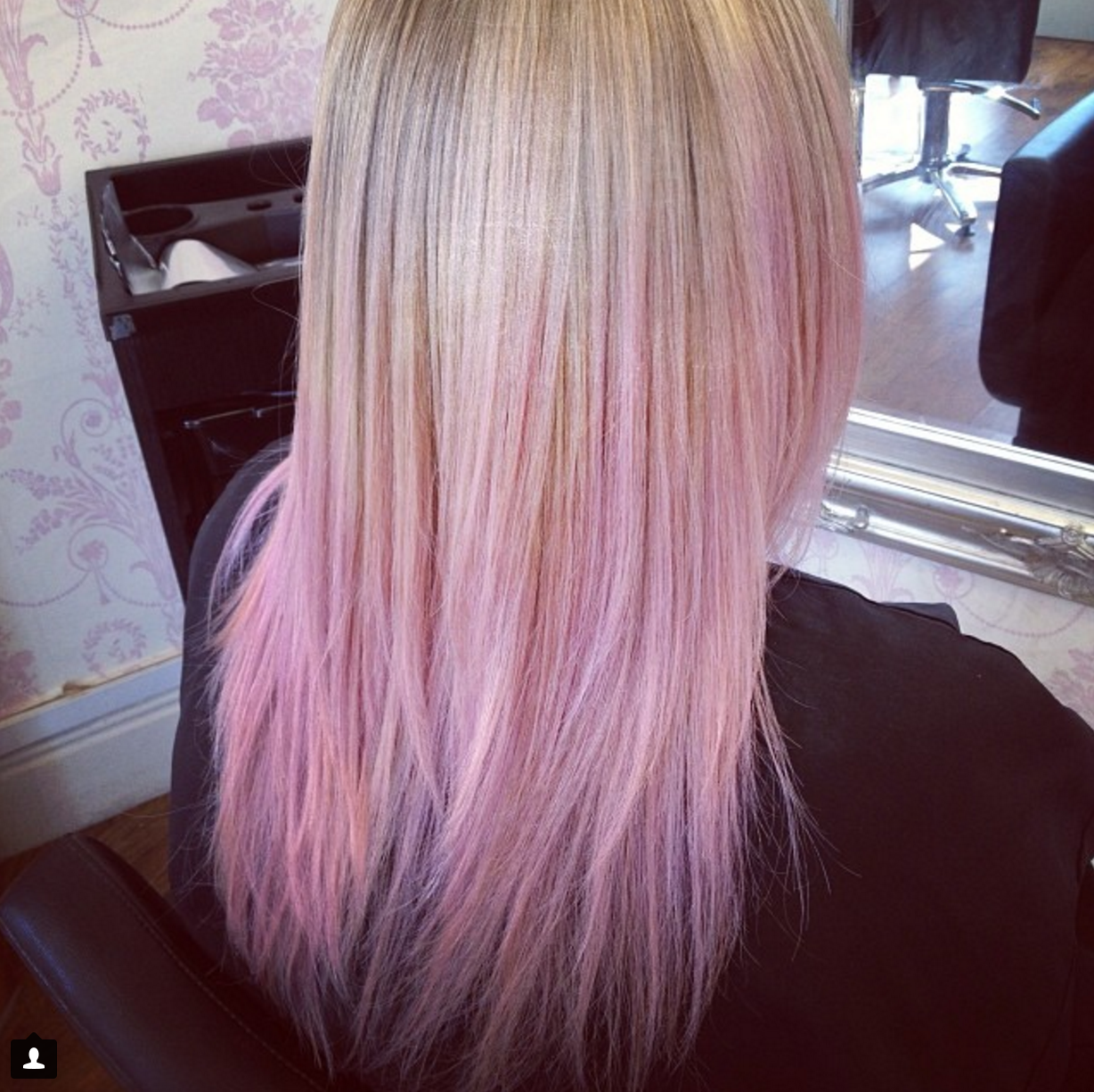 Pink straight balayage hairstyle