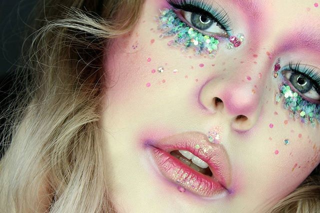 Ethereal glitter halloween makeup