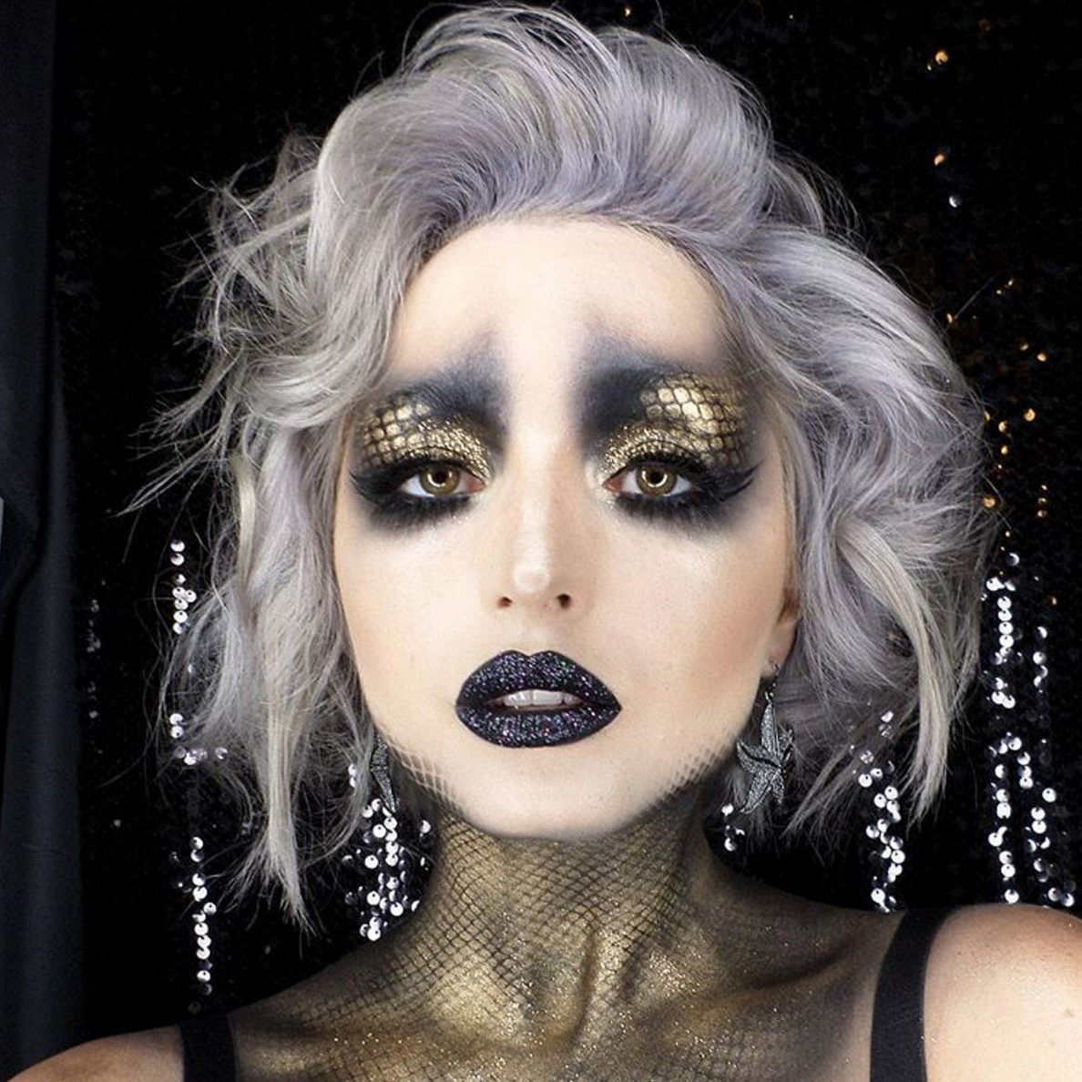 Dark mermaid halloween makeup