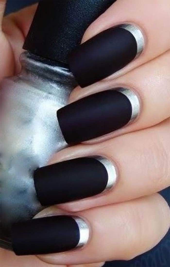 Metallic Silver Base nail idea for women