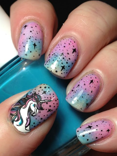 Fairy Dust Unicorn Nail Design