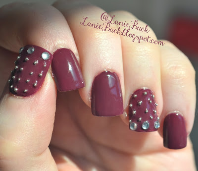 Studded purple thanksgiving nail art