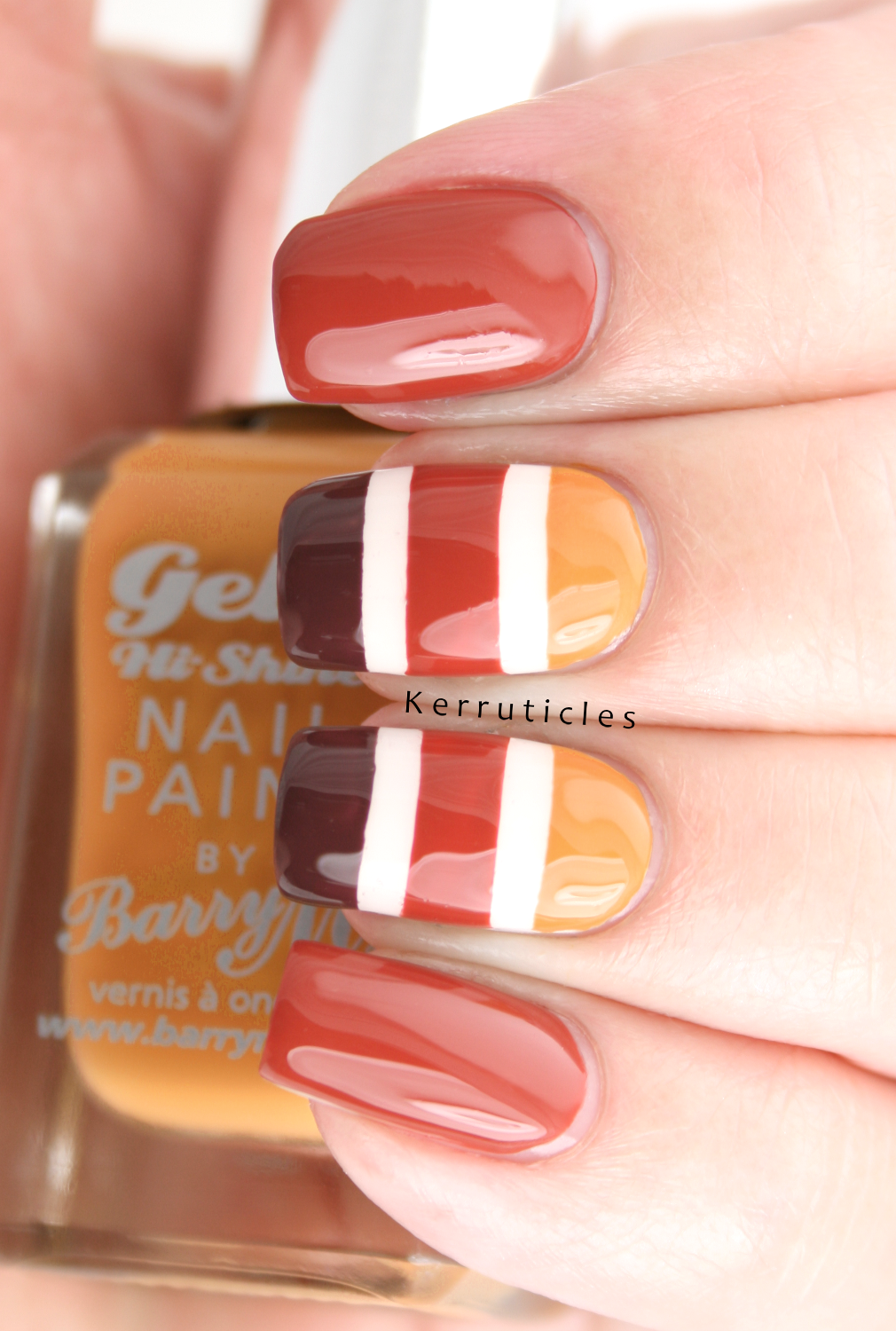 Autumn thanksgiving striped mani