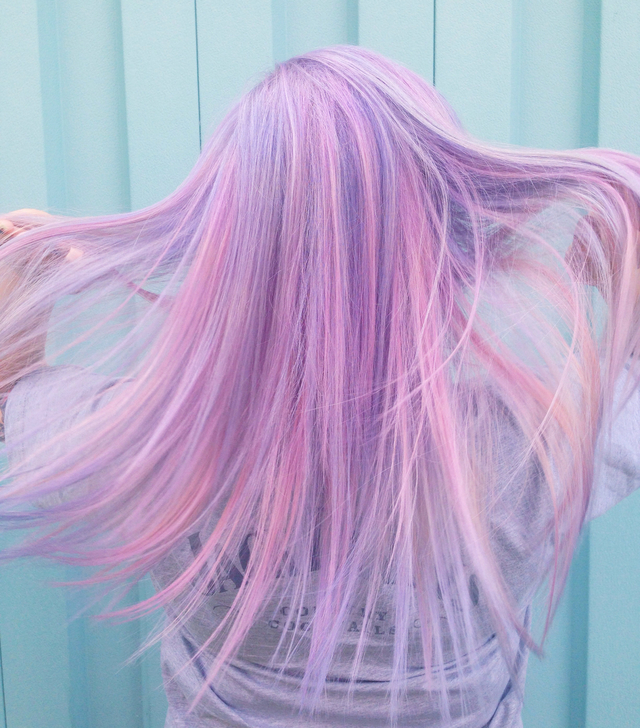 Lavender candy pearlesence hairstyle