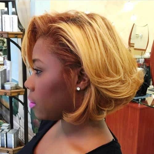 Super Short Haircut for Black Women with Blonde Highlights