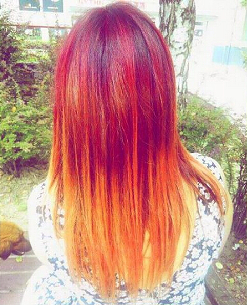 Long Straight Hairstyle for Red Hair