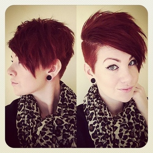 Short Shaved Haircut for Red Hair