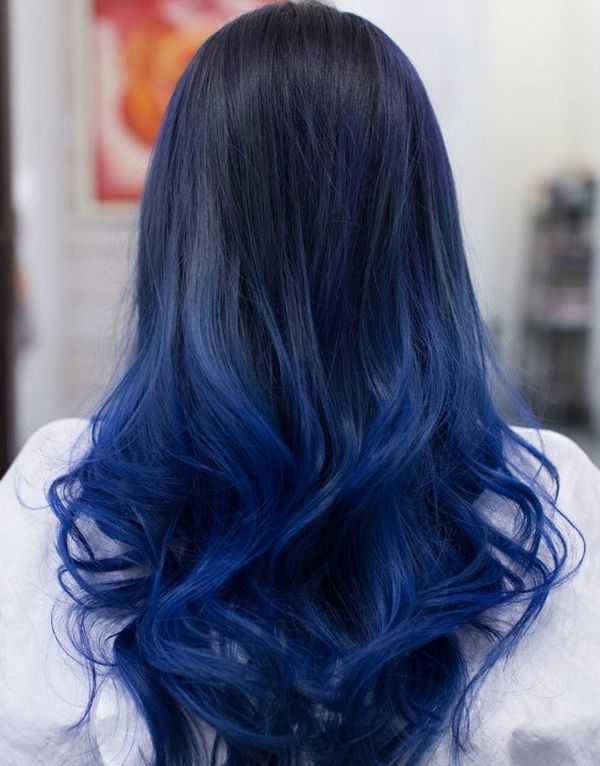 Cool ideas of black to blue hair 3