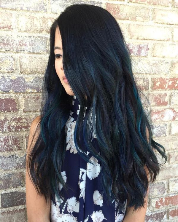 Black hair with blue streaks 3