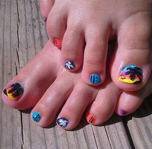 Amazing Palm Design Nail Art Design for Summers