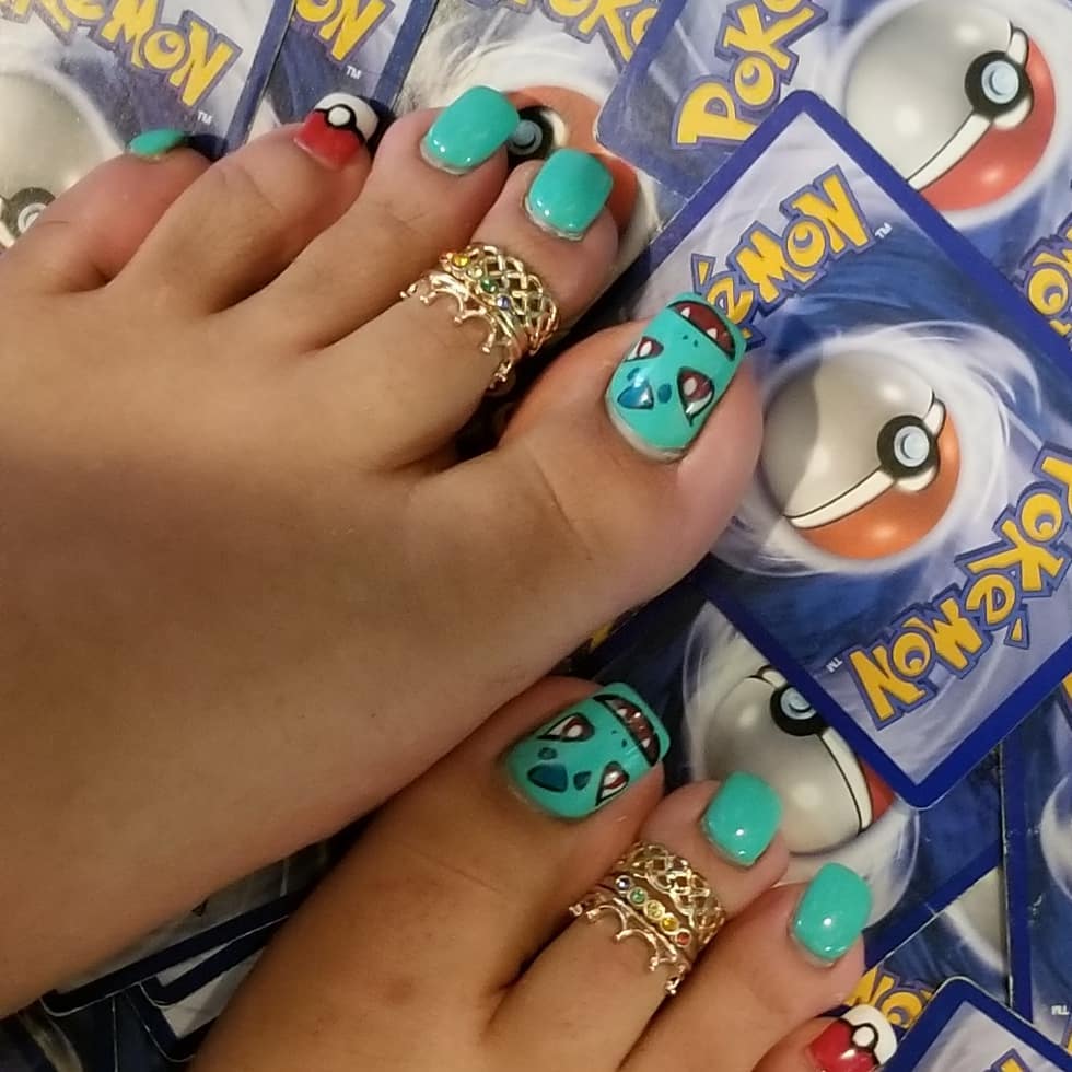 Funky Pokemon Character Inspired Nail Art