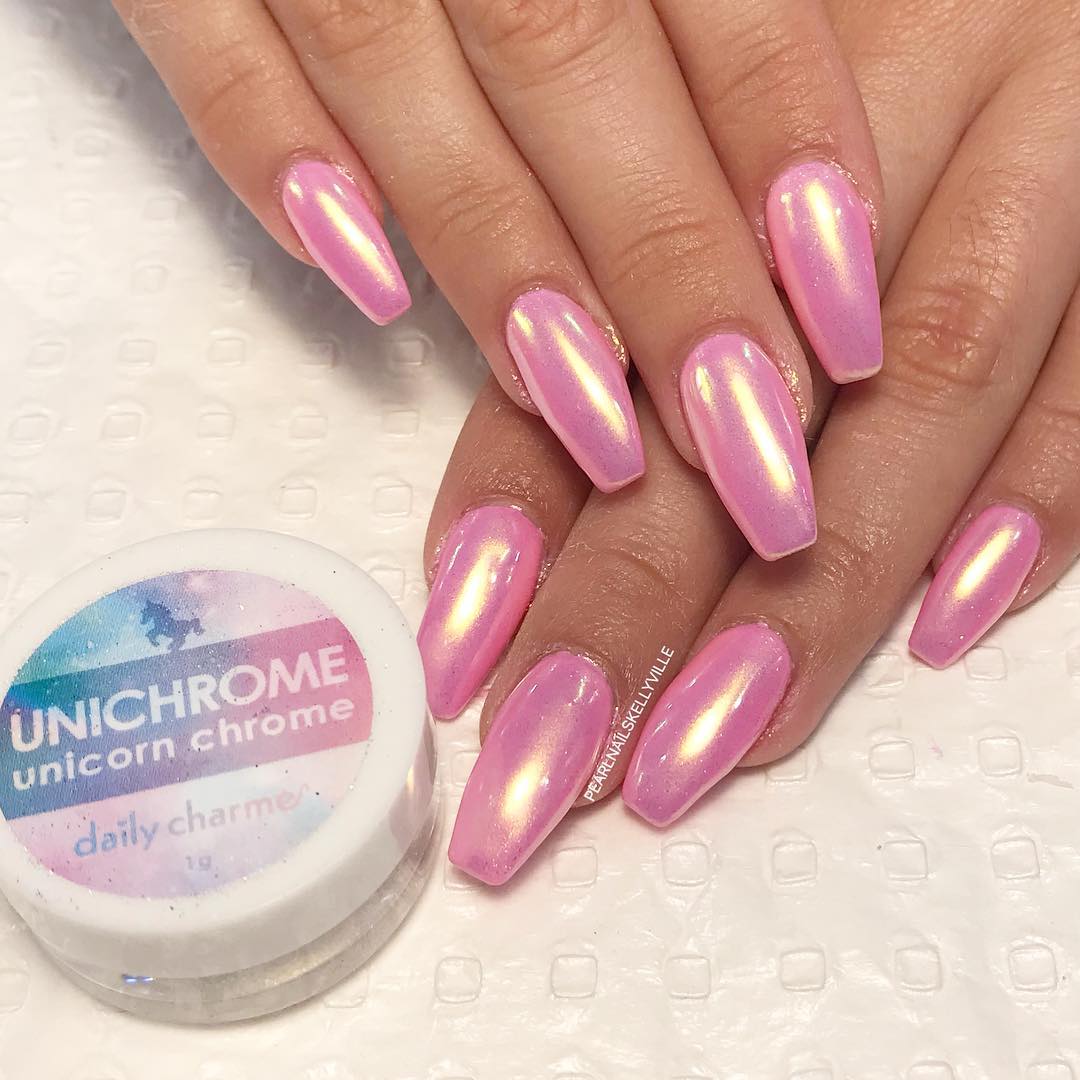 Pink and Blue Perfect Blended Nails with Olive Oil