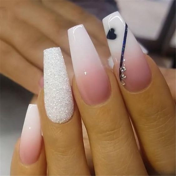 Wonderful Pink and Silver Nails with Exceptional Glitter Nail