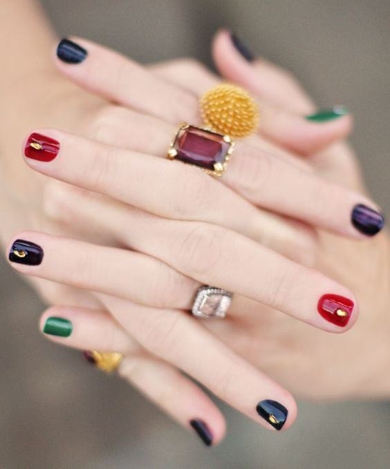 a polka dot grez manicure is a romantic and playful idea for a fall bride