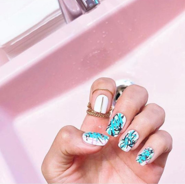7 Easy Nail Designs That Feel Like Summer abstract nail design