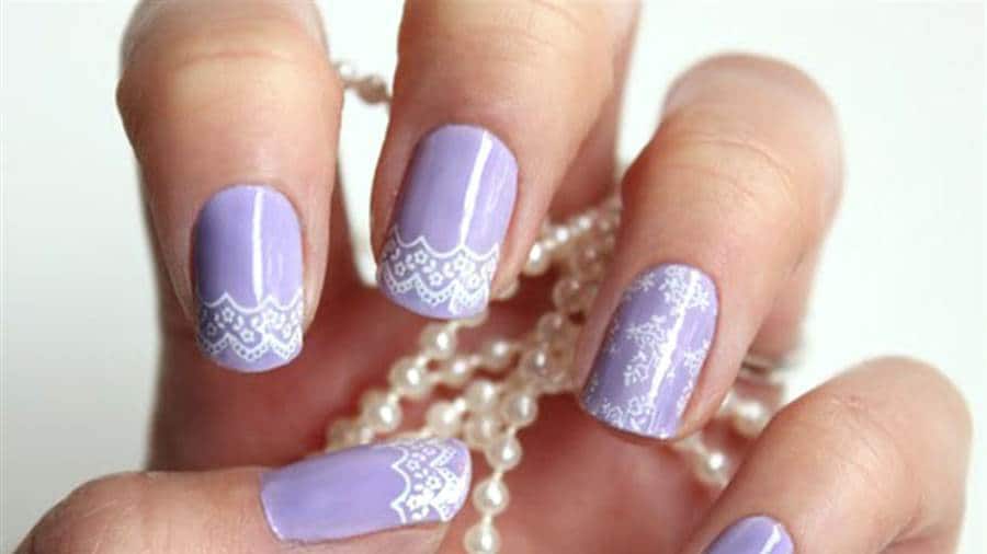 Light Violet color Bridal Nail