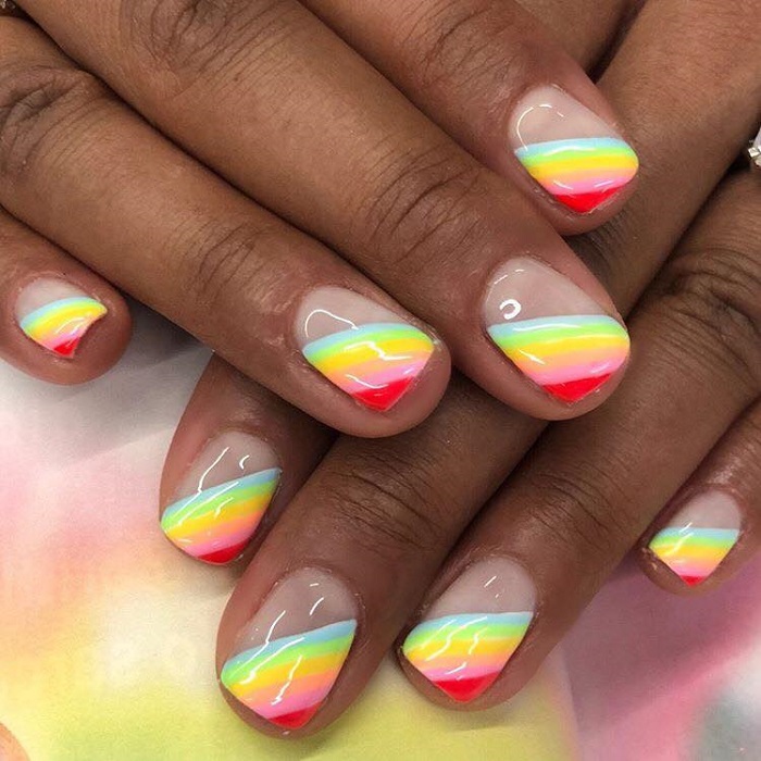 Cute Summer Nail Art to Swoon Over rainbow nails