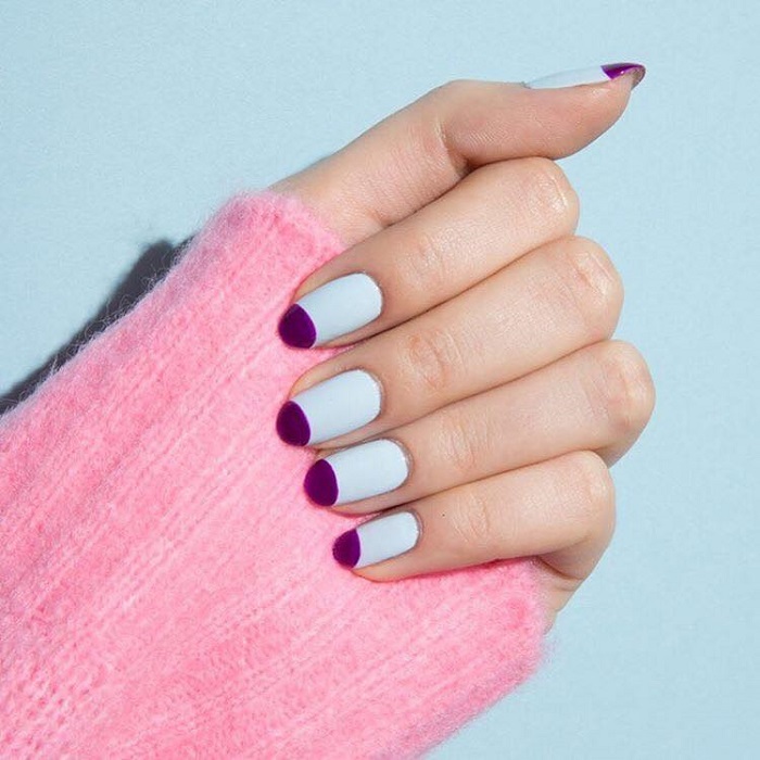 Cute Summer Nail Art to Swoon Over pastel blue purple tips