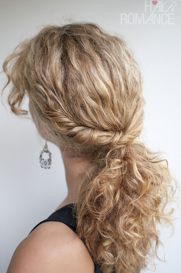 Curly twist over ponytail