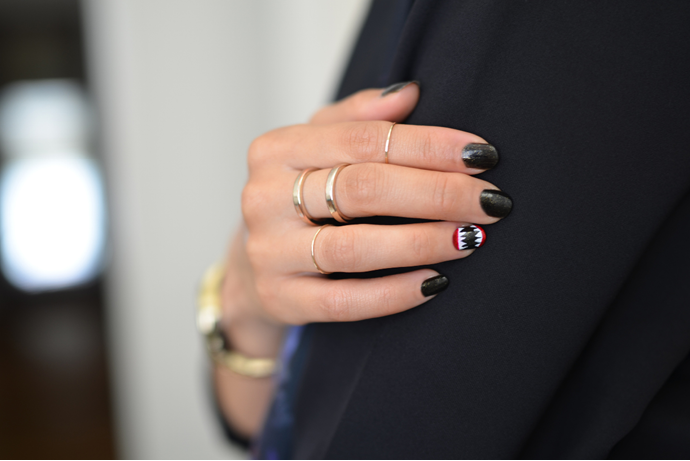 Vampire and spider web nail art