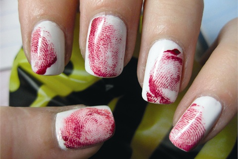 Crimi nails bloody finger print nails