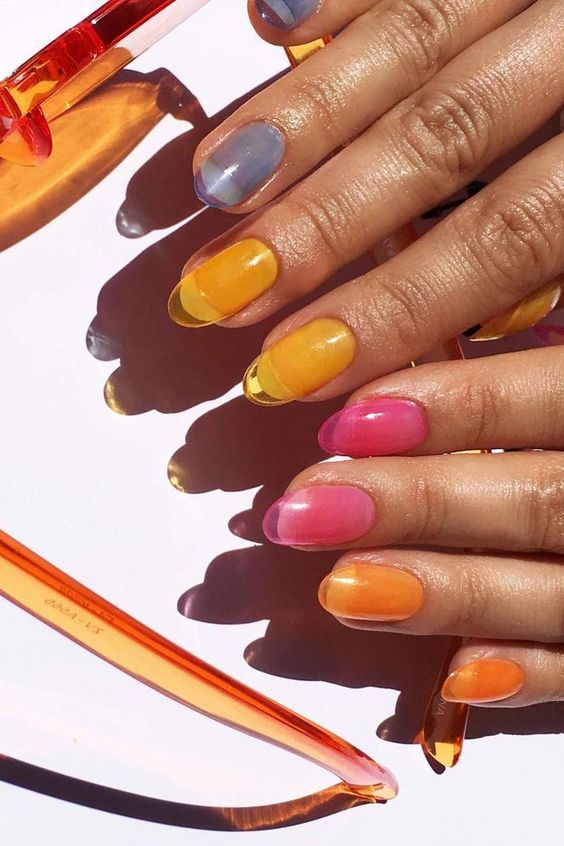 Here’s How to Wear the Jelly Nail Trend in the Cutest Way #jellynails #nail #beauty #tips