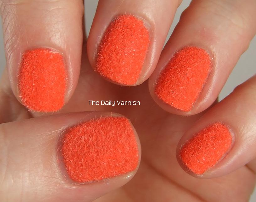 Orange velvet manicure