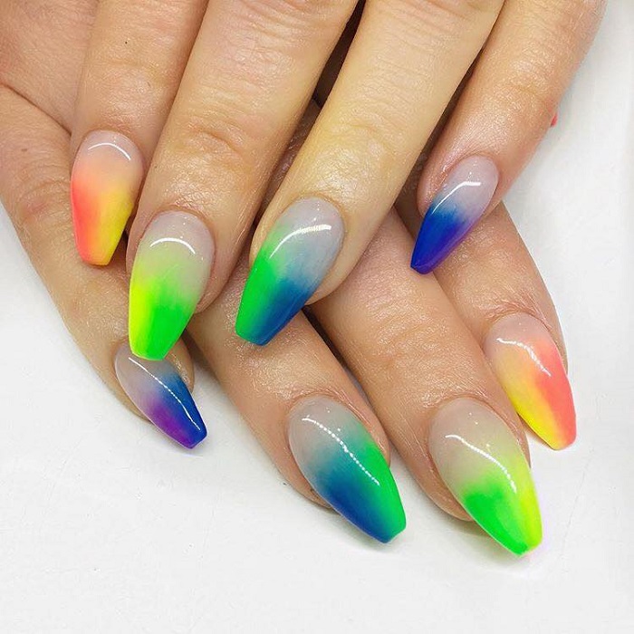 Neon-Nail-Designs-To-Finish-Off-Summer-With-Style rainbow neon