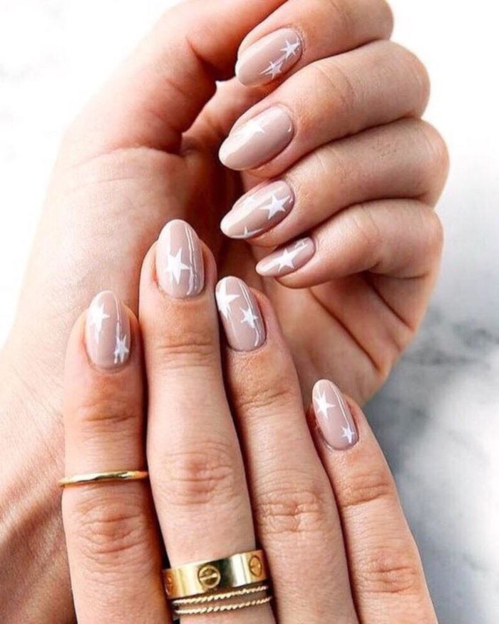 Neutral Nail Ideas That Go With Everything nude star nails