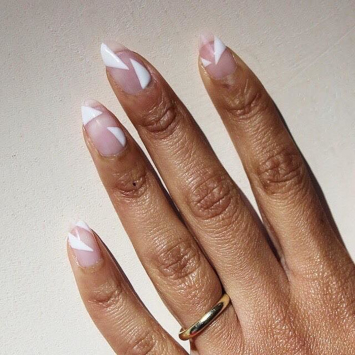 Neutral Nail Ideas That Go With Everything clear and white nails