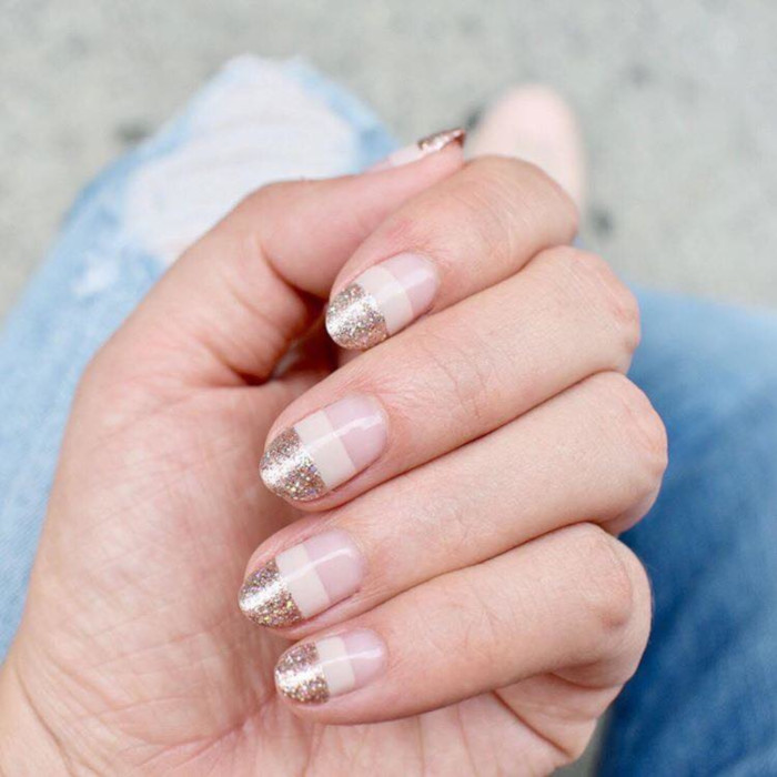 Neutral Nail Ideas That Go With Everything nude and gold nails