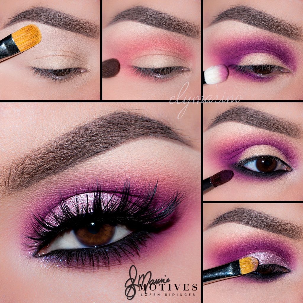 Blended pink eye with a lighter pink lid