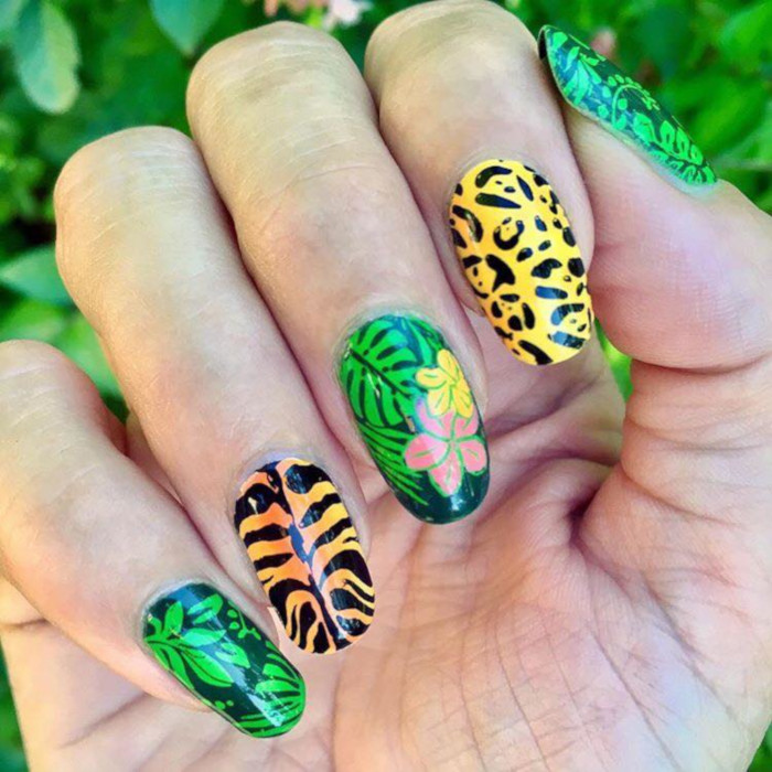 Summer Mood Tropical Nail Designs leopard nails