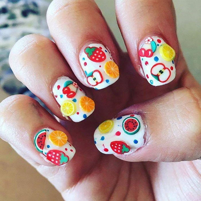 The Fruit-Themed Manicure is the Ultimate Summer Nail Trend fruit nails