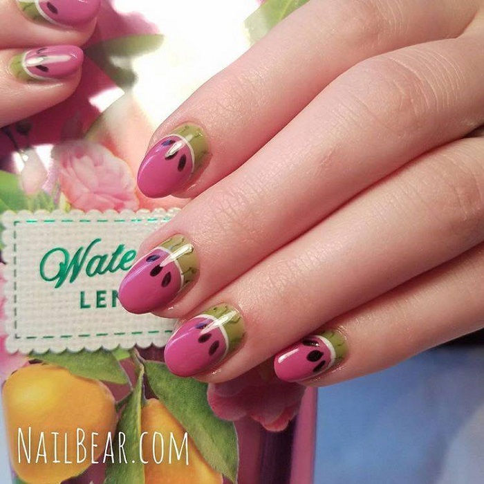 The Fruit-Themed Manicure is the Ultimate Summer Nail Trend watermelon nails