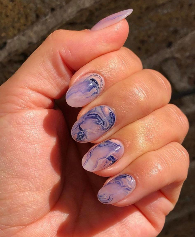 marble nails for winter
